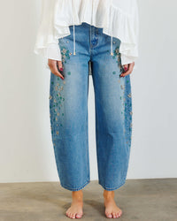 Bejewelled Barrel Jean