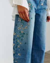 Bejewelled Barrel Jean