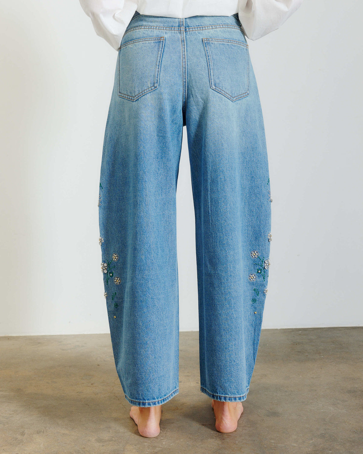 Bejewelled Barrel Jean