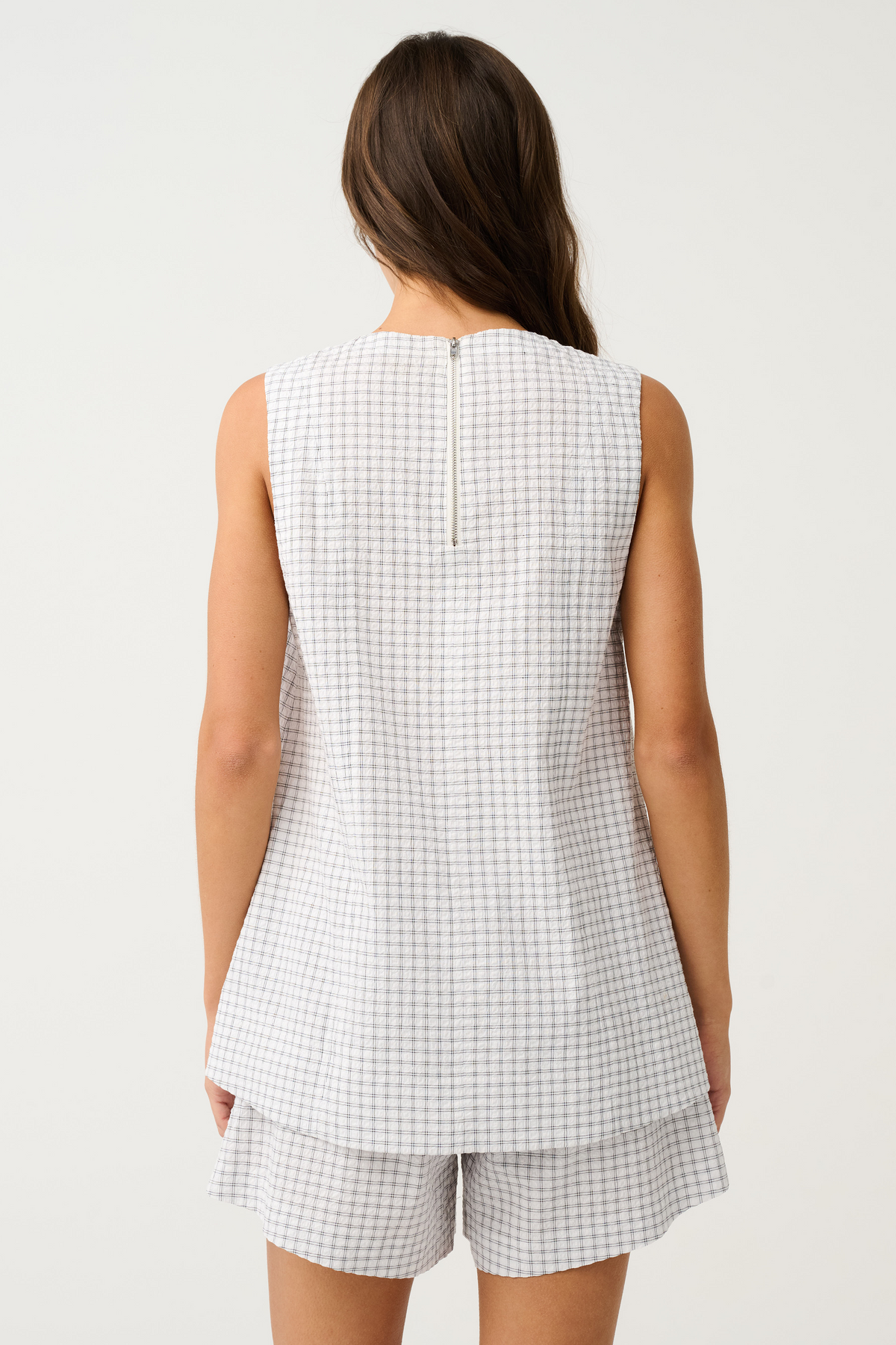 Gia Top-White Check by CARTEL & WILLOW